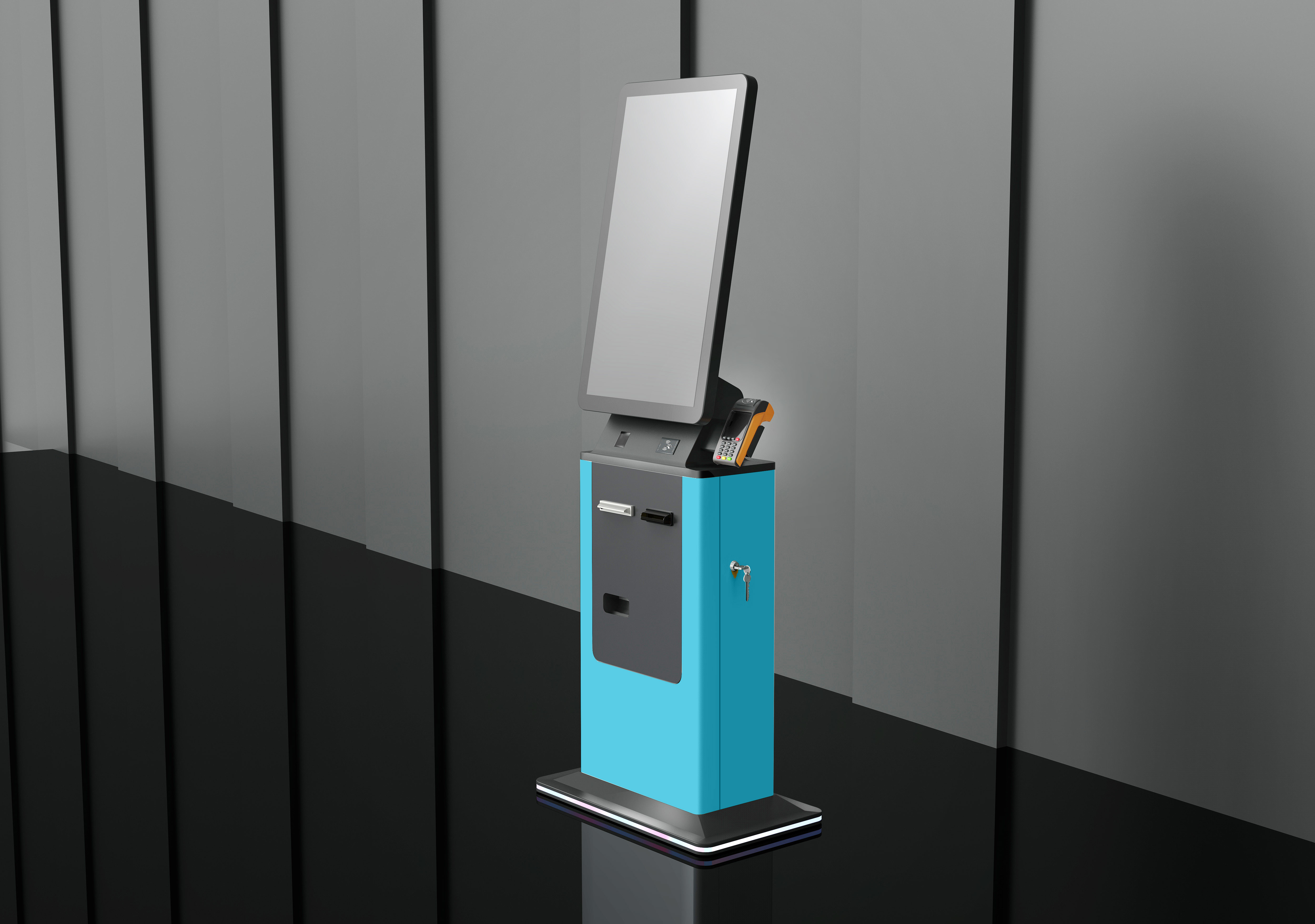 Automatic Self Service Check In Kiosk , Hotel Payment Kiosk with Card Dispenser Passport Scanner