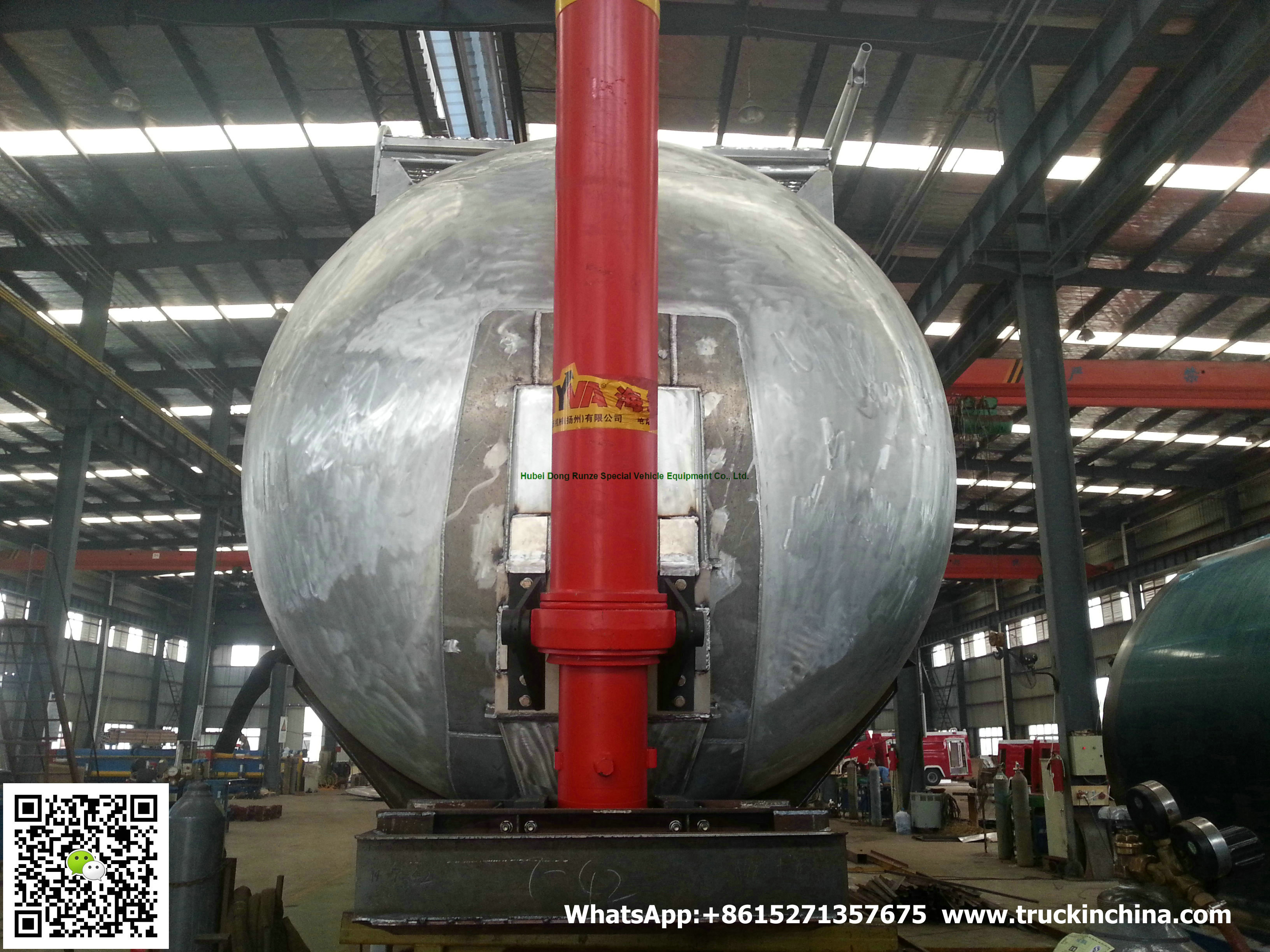 Aluminum Alloy Wheat Flour Bulk Tanker with Tipping Hydraulic Cylinder (6000USG-10000USG ）whApp:+8615271357675