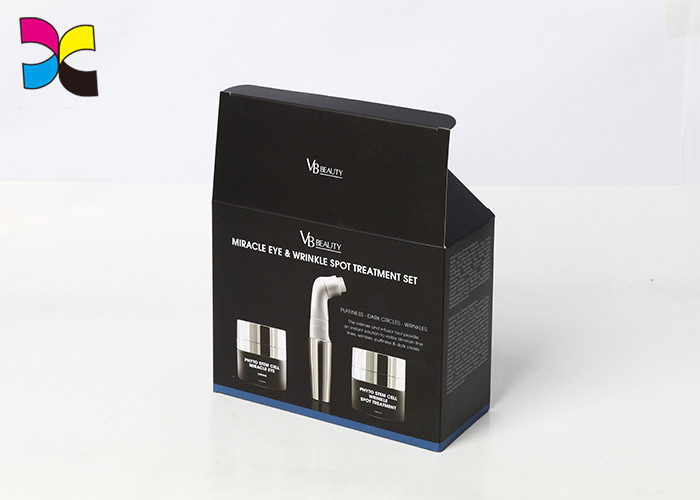 Black Custom Packaging Boxes Matt Lamination For Gift Cosmetic Packing