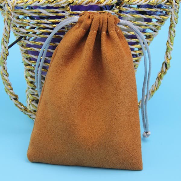 Colorful Velvet Drawstring Jewelry Pouch , Durable Flannel Drawstring Bag