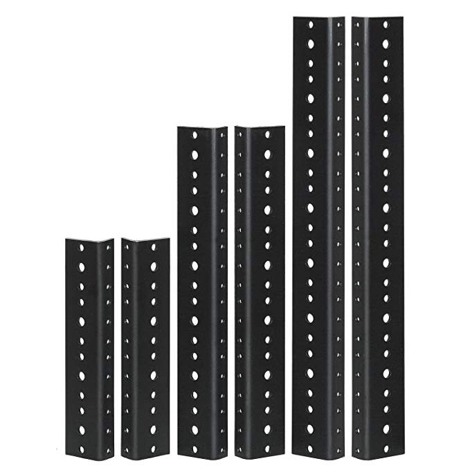 Black Powder Coated Steel Server Rack Rail Pair DIY Hardware Kit for Rack Enclosures