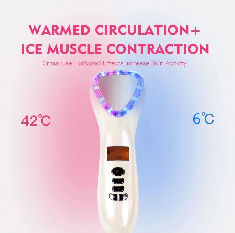 8600rpm Shrink Pores LED Therapy Hammer Multifunction Hot And Cold Face Massager