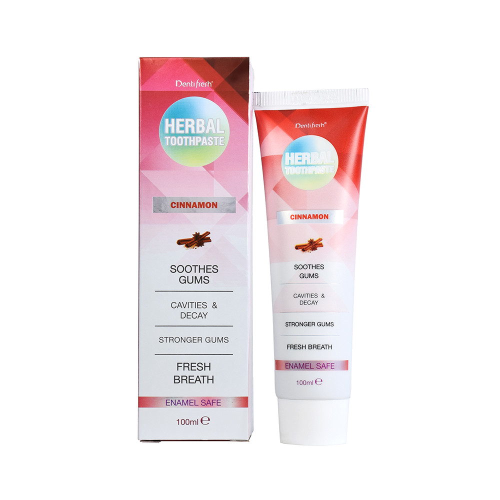 Dentifresh Herbal Cinnamon Toothpaste - 100ml Soothes Gums Prevents Cavities & Decay