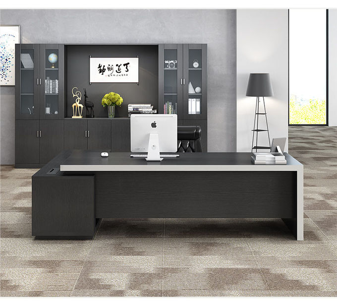 L Shape Executive Office Furniture Desk With Environmental Protection MDF Wood Material