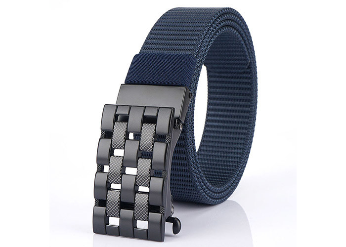 Prong Auto Buckle Mens Elastic Stretch Belts Brown Camel Grey