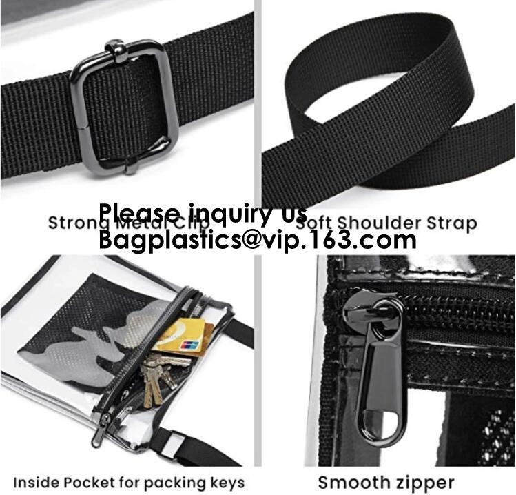 Clear Duffel Gym Bag Transparent PVC Carry Bag With Shoulder Strap,Cosmetic Carry Bag Magnet Pockets Detachable Shoulder