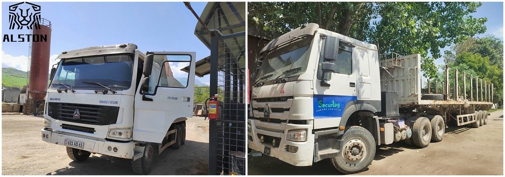Red Euro 2 Used Howo Trucks , HW76 Cab Second Hand Dumper Truck