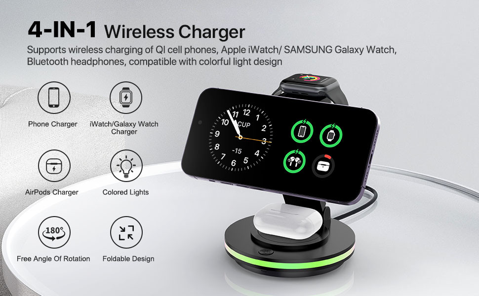 ABS PC Material Magnetic Wireless Charger for Fast Charging with Wireless Charging Method