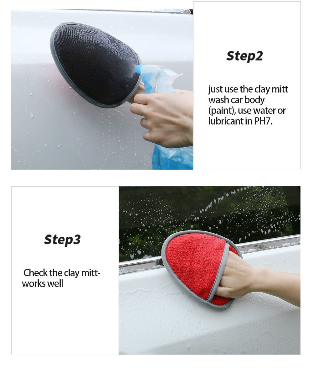 Effective Cleaning Red And Blue Car Wash Mitt With ISO-9001 Certification