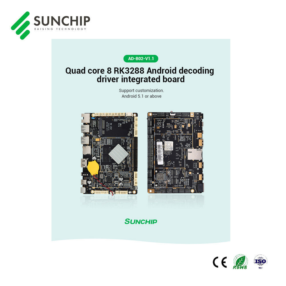 Industrial RK3288 PCBA Motherboard Digital Signage Android Control Board With LVDS Output