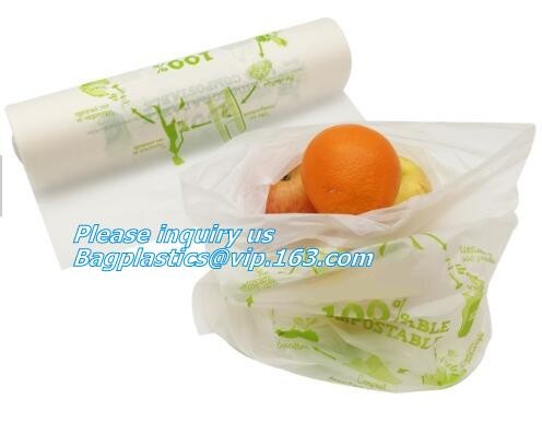 100% compostable plastic fruit bags,PLA bag of fruit, cornstarch biodegradable and compostable plastic roll bag,McDonald