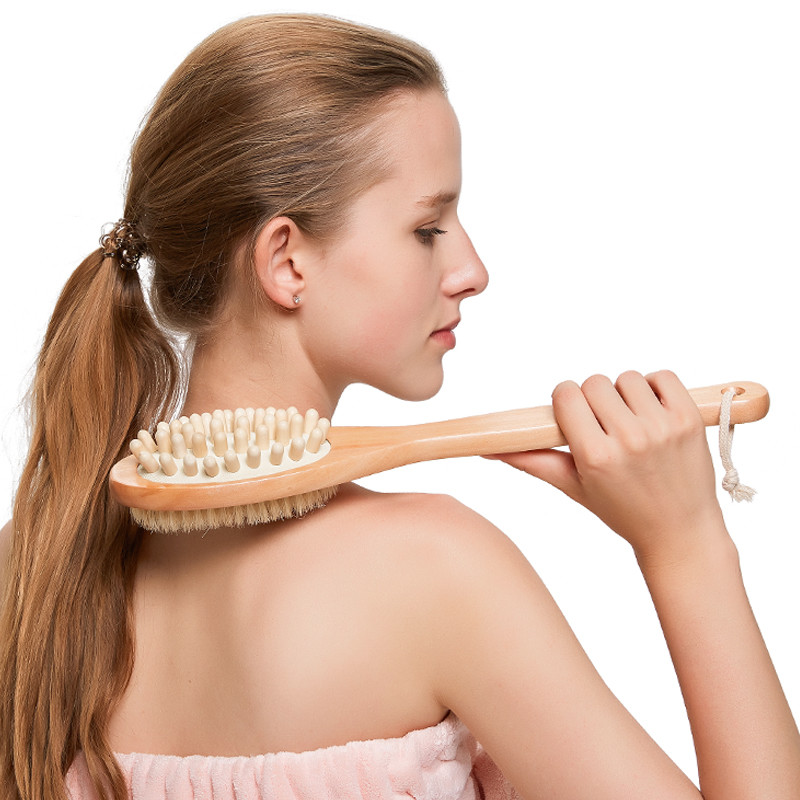Bathroom Body Brushes Long Handle Bath Natural Bristles Brushes