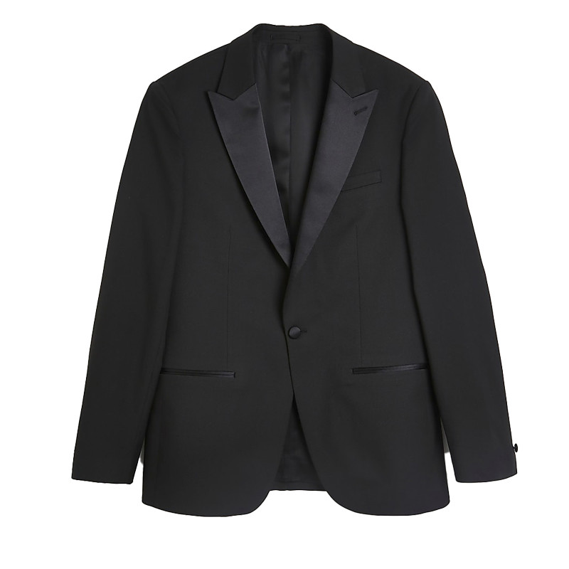 Big Tall Men'S Stylish 2PCS Black Designer Tuxedo For Men