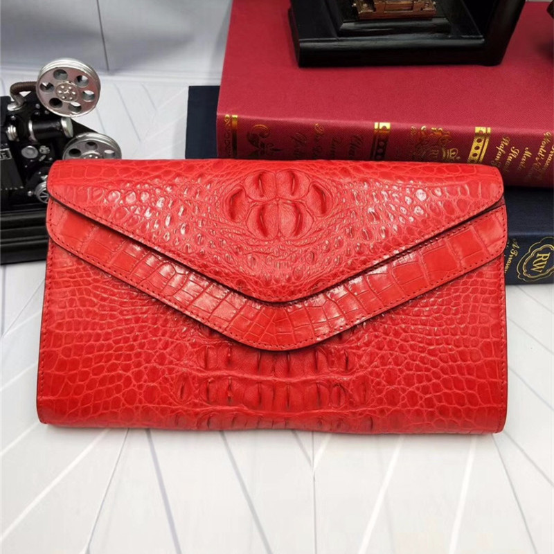 Fashion Genuine Crocodile Skin Female Women Small Envelop Purse Real Alligator Leather Ladies Single Cross Shoulder Bag