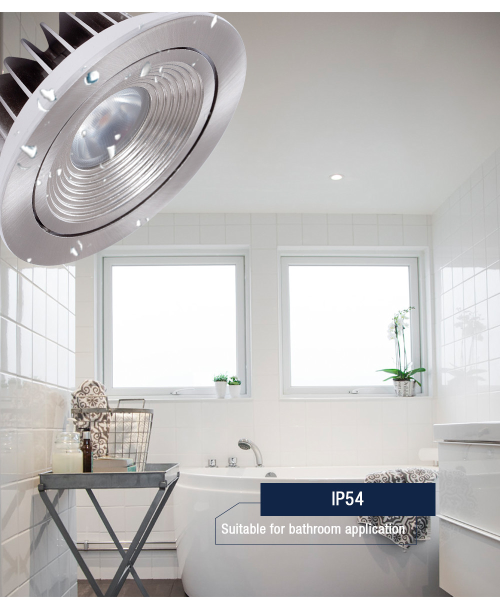 ROSH Fireproof Dimmable LED Downlights IP54 9W Waterproof Aluminum