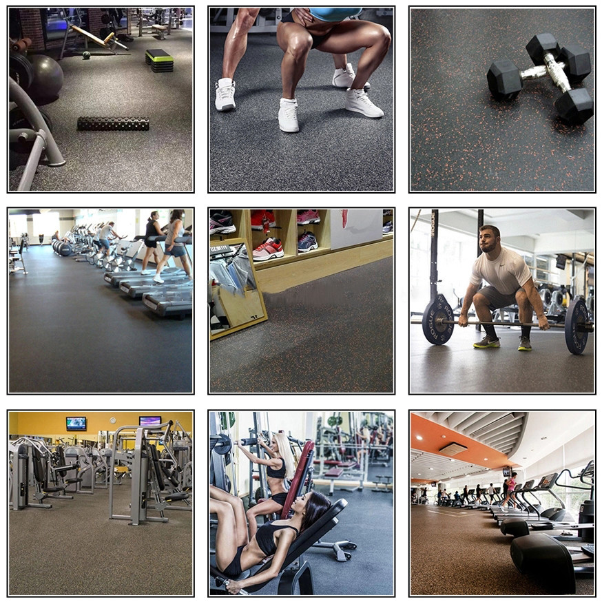 15mm Thickness Interlocking Rubber Gym Floor Mats Fitness Gym Tiles Court