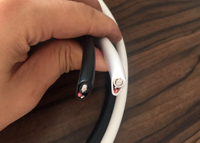 Video CCTV RG59 Cable With Power White PVC Round Cover Copper Conductor