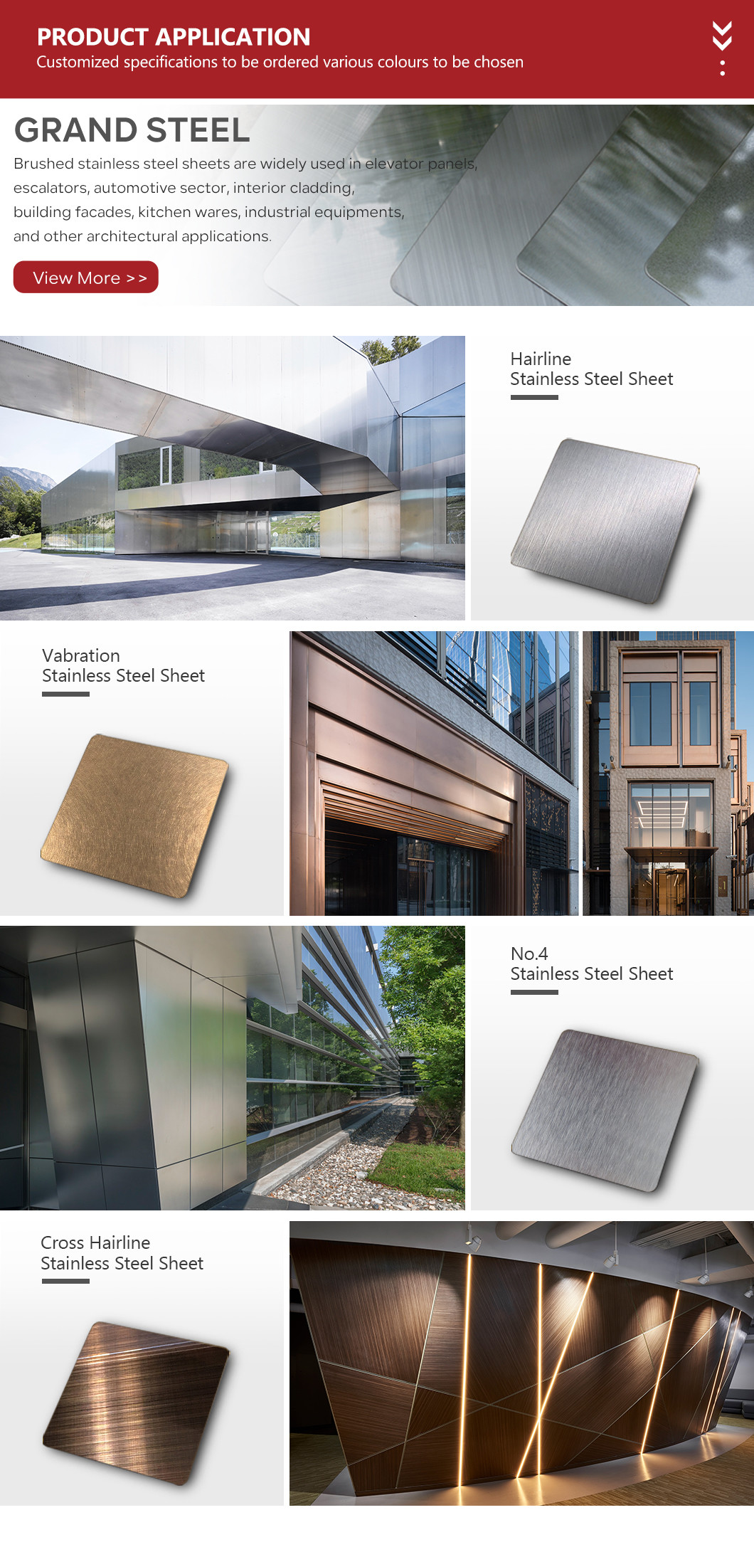 Brushed Hl 316l Stainless Steel Sheet gold plated Stainless Steel Plate