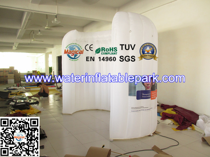 White Inflatable Office Tent / Air Wall For Advertising , Custom Printed
