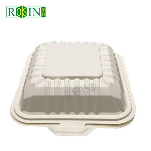 Biodegradable Cornstarch Takeaway Clamshell Boxes Disposable Eco Friendly Food Containers for Lunches and Snacks