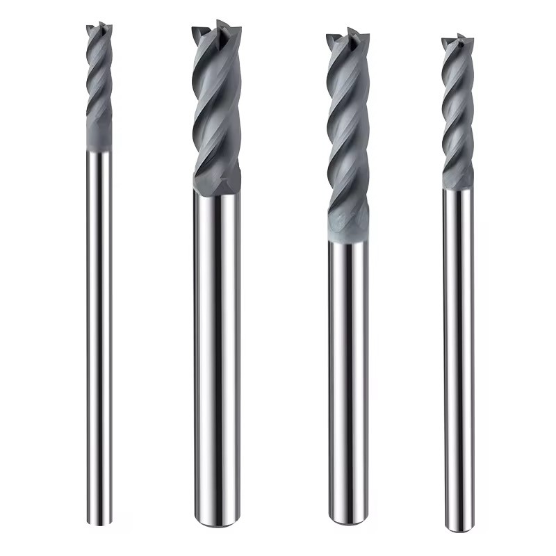 Diamond Coated Solid Carbide End Mill for Graphite , Spiral Milling Cutter CNC Router Bits General High Speed Cutting