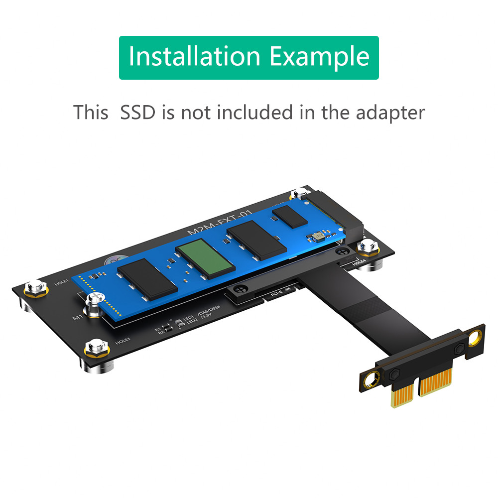 New Version M.2 NGFF NVME M-Key SSD To PCI- E 4X Extension Cable Adapter