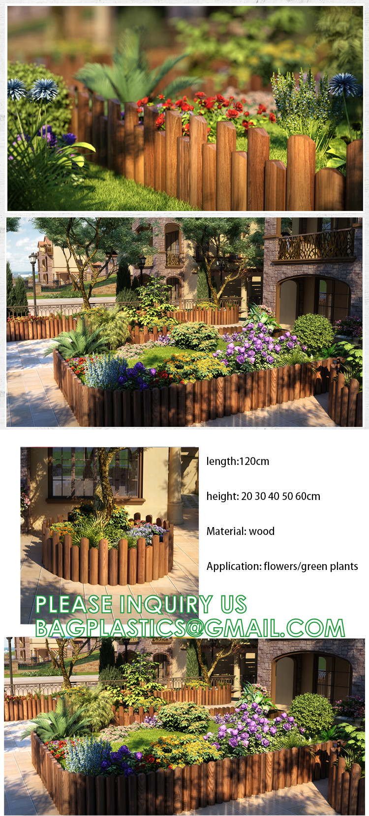 Metal Fence, Plastic Fence, Wooden Fence, Lawn Edging Border Outdoor Garden Fence Panels Decorative Plastic Fencing