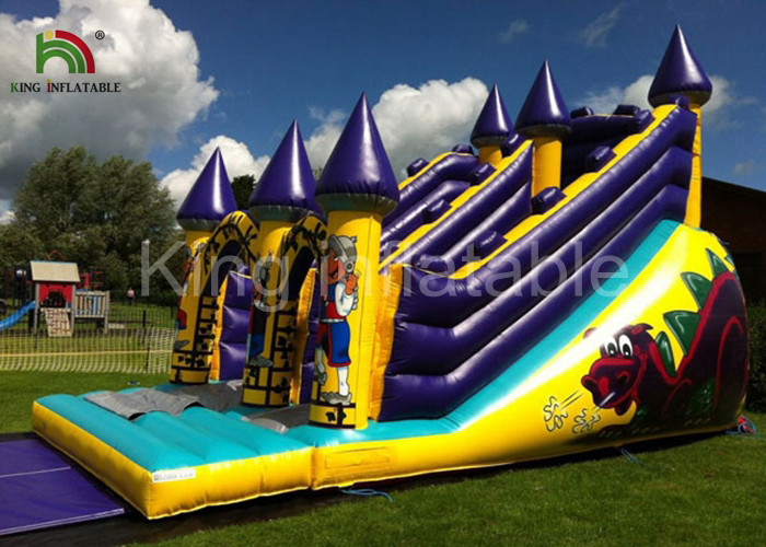 Commercial Waterproof Inflatable Dry Slide , Sewn Slide Water Castle CE Certificated