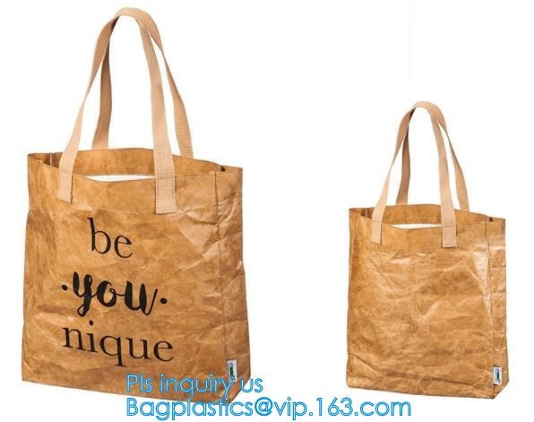 Cheap Lightweight Cheap Brown Custom Made Print Logo Water-proof Tyvek Paper Tote Shopping Bageco reusable promotion gif