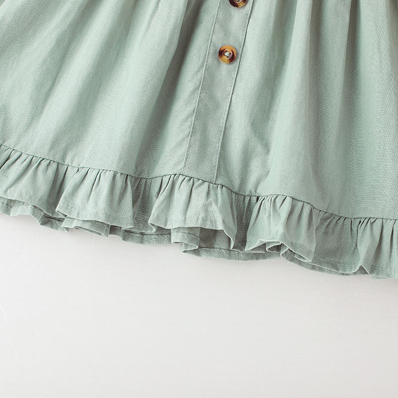 Summer Children'S Clothing Baby Girls Suspender Dress Solid Color