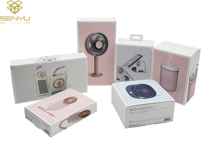 Small Electrical Fan Customized Carton Package Box / Handy Fan Package Box