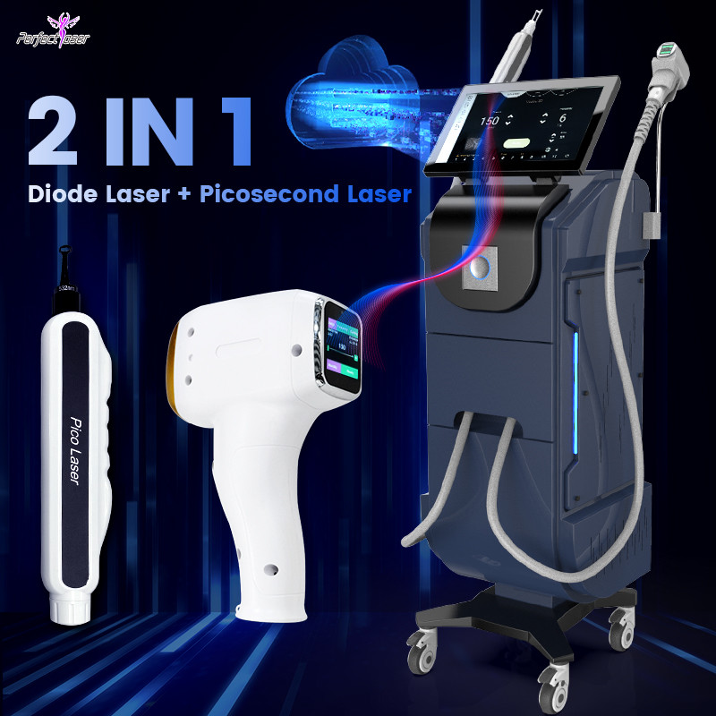 4500W Large Area Diode Hair Laser Removal + Pico Laser Tattoo Removal Skin Rejuvenation Machine