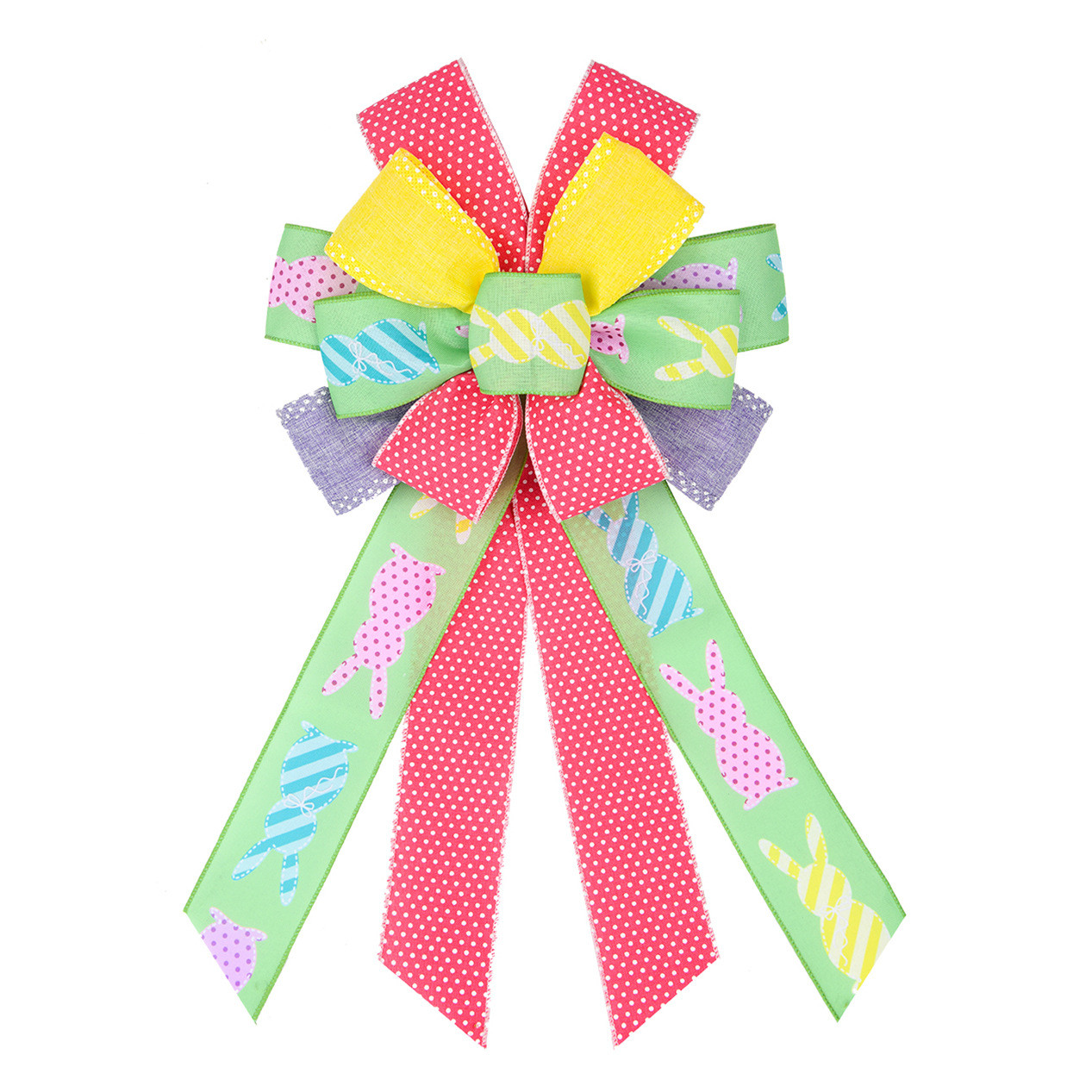 Cute Cartoon Egg And Rabbit Easter Ribbon Bow For Festival Decoration