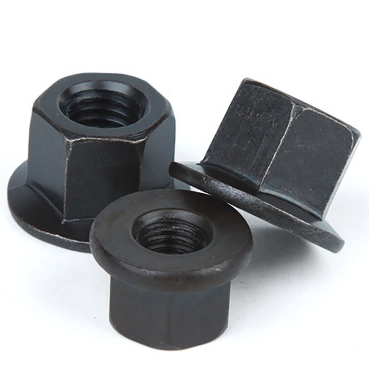 Black Oxide Coating Thickened Flange Hexagon Nuts For M10-M30 Mechanical Applications
