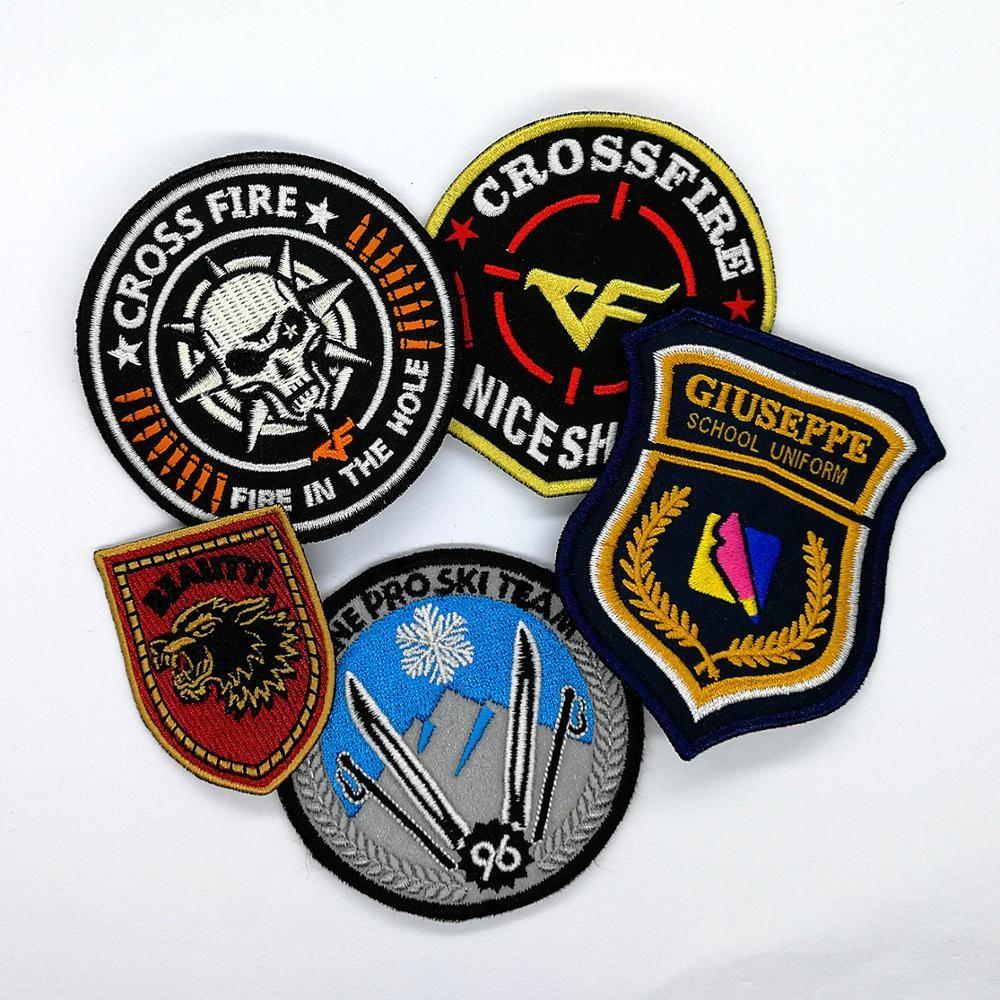 Circle Shape No Backing 7.5cm School Uniform Logo Patches For Clothing