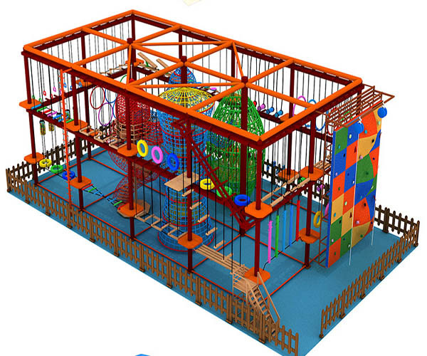 Commercial High Ropes Obstacle Course , OEM Rope Play Equipment