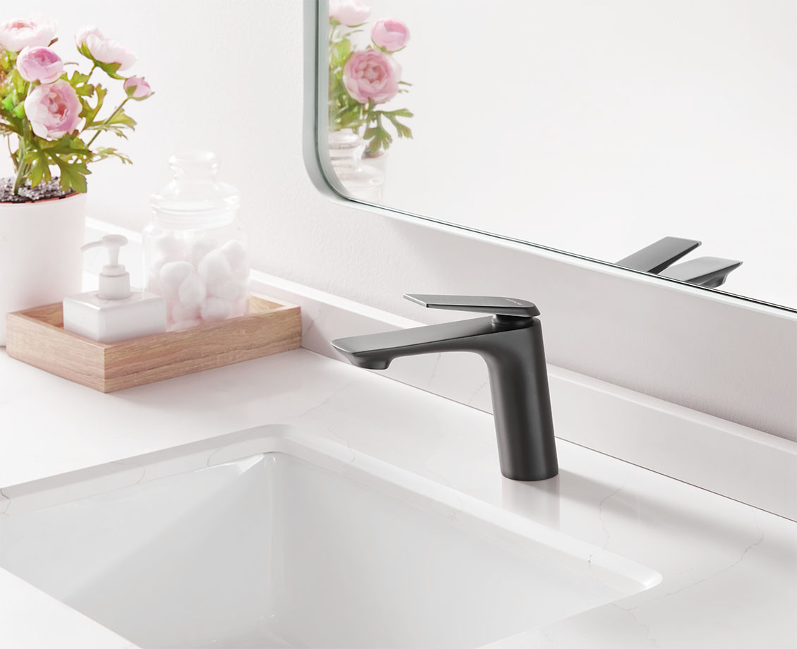 Washroom WC Basin Mixer Faucet AMP1145LF90 Gun Grey Color