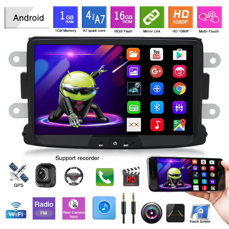 8" Screen 2din Android Car Multimedia Player for Dacia Logan Dokker Duster Sandero Lodgy Renault Dacia/Lada Xray2 Carplay