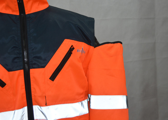 High Visible Mens Winter Work Clothes Pilot Jacket With Fake Fur Padded