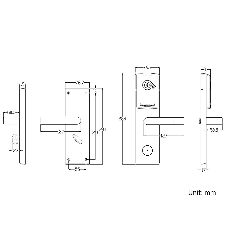 FCC Keyless Door Lock Ss304 Hotel Door Key Card System
