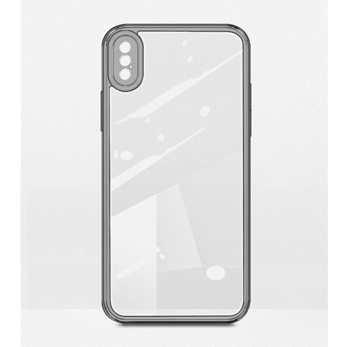 TPU Edge Glass Back Hybrid Scratch Proof Phone Cover High Transparency Impact Buttons