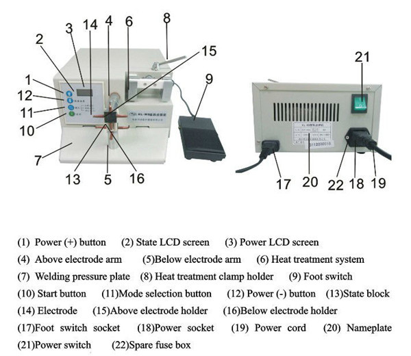 WD3 Dental Materials Multi Functional Orthodontic Spot Welder Foot Operated