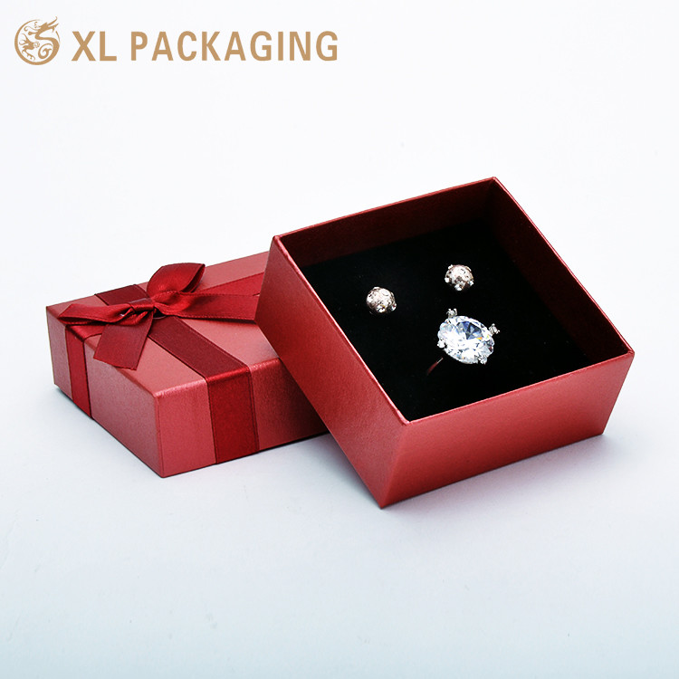 Custom Logo Jewelry Packaging Cardboard Paper Lid And Bottom Multiple Size Jewelry Box With Sponge Foam
