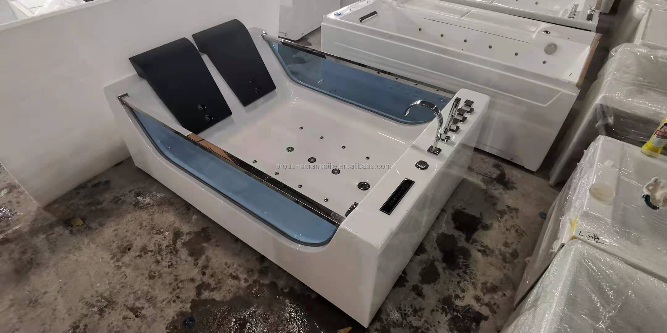1800 X 1200 Hydro SPA Massage Bathtub Hydromassage Jacuzzi Tub Double Glass