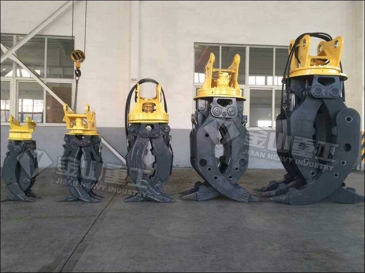 Brake Motor Hydraulic Log Grapple , Komatsu PC60 Log Grab For Excavator