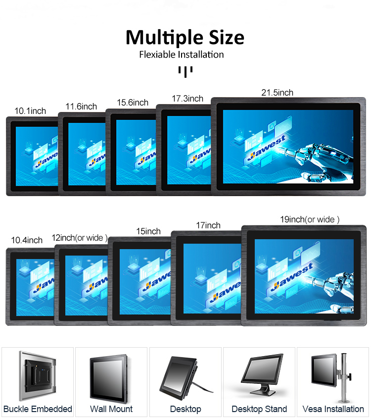 Panel PC 19.5 Inch Wall Mounted Industrial Touch Screen Pc Hard Disk 64G/128G/256G/512G Optional