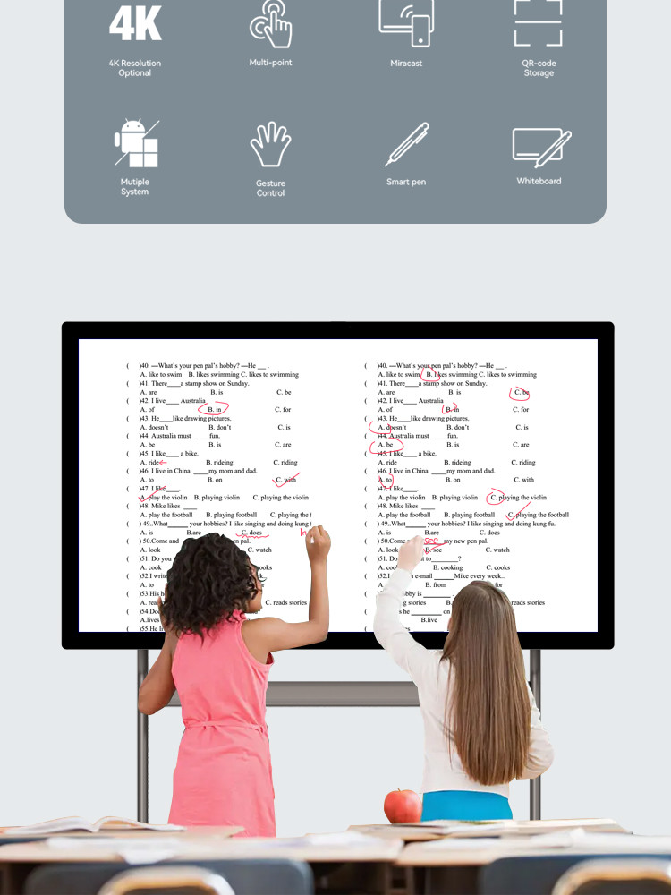 50 Inch Touch Screen Interactive Flat Panel Interactive Whiteboard