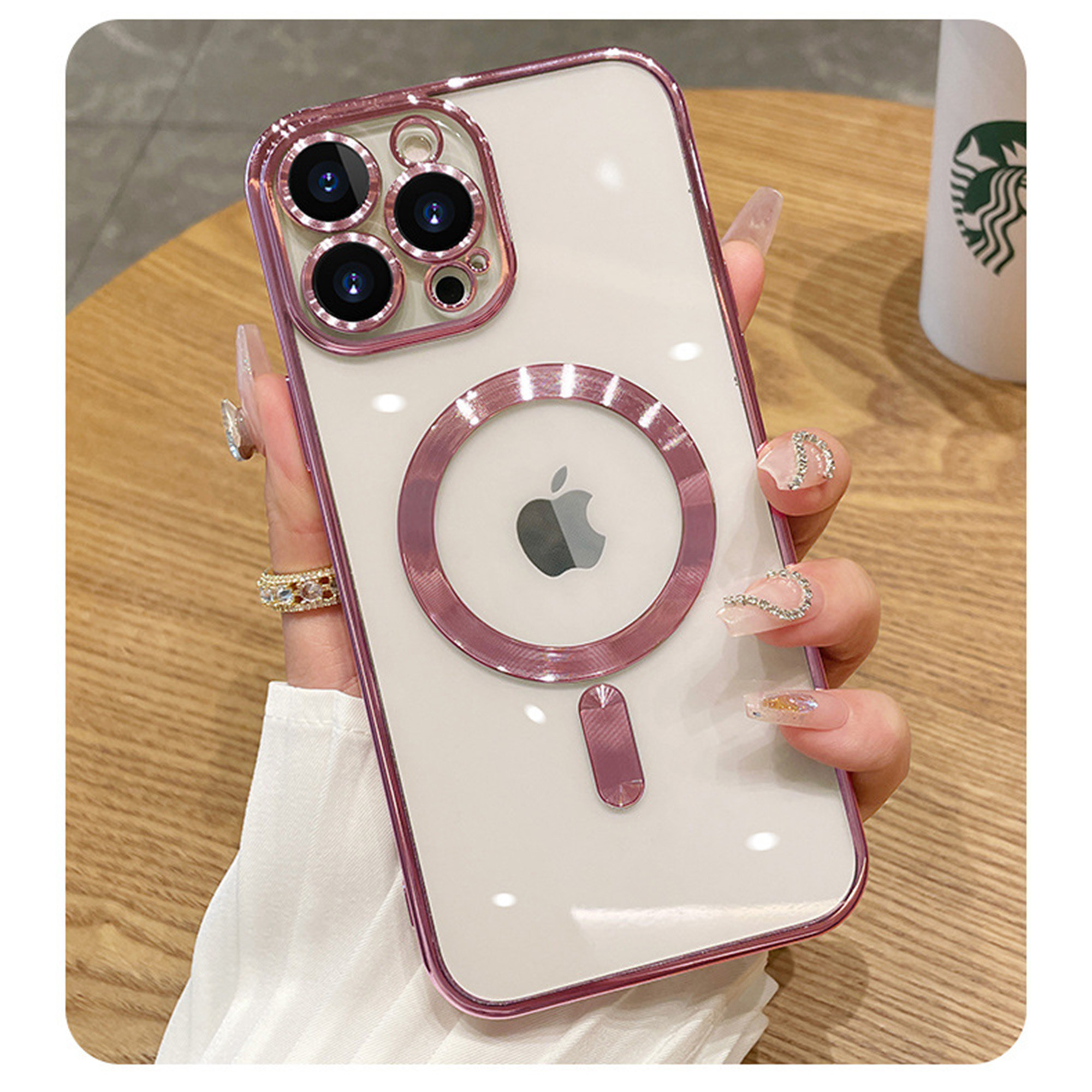 Clear Magnetic TPU Magsafe Phone Case Camera Lens Protector Shockproof For iPhone