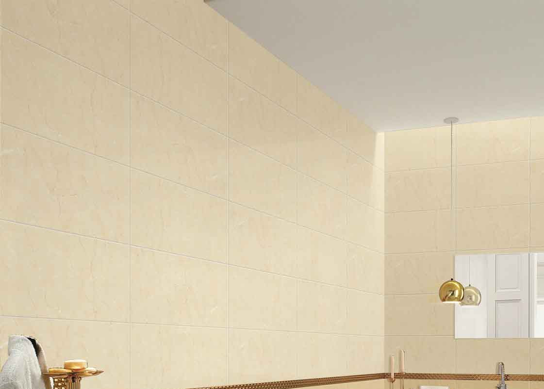 Wall Beige Glazed Polished Porcelain Floor Tile Anti Bacterial 300x600 mm