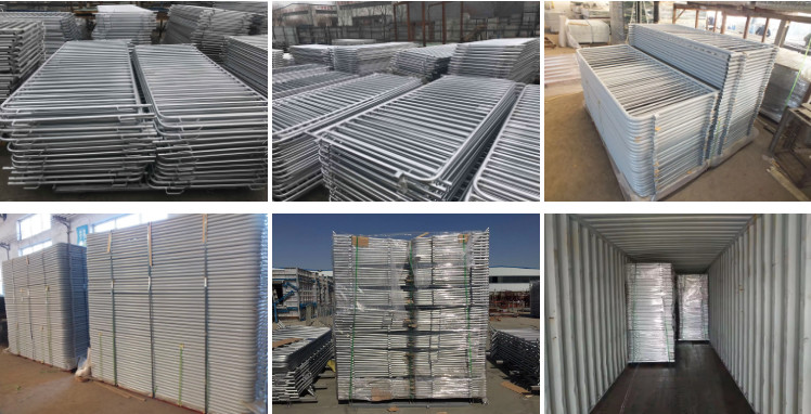 Galvanized Road Safety Metal Pedestrian Crowd Control Barrier Temporary Fencing 1.1M